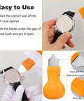 Watch Battery Replacement Kit 4 Piece Set With Case Opener And Back Remover Wrench Holder For Rotating Open Watch Covers.