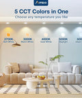Top Shelf 12 Pack 5 And 6 Inch Led Recessed Lighting Features No Fuss Retrofit Can Fixtures With Switchable Neutral White Shades For Zero Sweat Home Makeover in a stylish living room with adjustable color temperatures.
