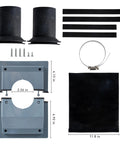 Slick HVAC Line Set Cover Kit For Wall Penetration AC Pipe Sleeves Weather Resistant Insulation Guard Mini Split System Hides Ugly Tubing Clean Cut Look Seamless Gray 2.36 Inch components including gray cover, two black sleeves, and hardware.