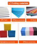 Cutting materials for Rongter Hot Wire Foam Cutter Kit, including EPE foam, XPS boards, and colorful sponge cubes.