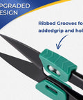 4.2 Inch Ultra Sharp Sewing Scissors With Wide Handle For Easy Grip Thread Snips Two Pack with ribbed grooves close-up