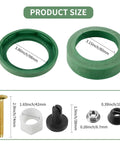 Toilet Tank To Bowl Coupling Kit With 3 Inch Gasket Set Green Washer White Washer Black Ring Long Bolts Hex Nuts And Locking Rings