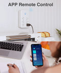 Smart Power Strip With 6 Outlets And 3 USB Ports, WiFi Surge Protector Works With Alexa And Google Home, remote control via app