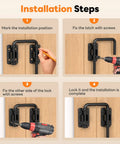 Installation steps for 2.36 Inch Stainless Steel Sliding Door Loop Lock U Bolt With 90 And 180 Degree Installation