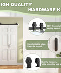36 By 84 Inch Bifold Barn Door 6 Panel With Three Point Three Foot Hardware Kit Included, visible hardware and door details