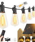 100 Feet Solar String Lights For Outdoor Use Waterproof With Remote Dimmable And Timable Three Lighting Modes 31 And 2 Shatterproof LEDs