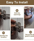 Installation process of Heavy Duty Swing Bar Lock For Hinged Doors, Door Guard Latch For Child And Pet Safety, Diecast Security Stopper