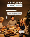 Family using No Brainer Smart Dimmer Switch For Single Pole 2.4GHz WiFi Works With Alexa And Google Home Voice Control at dinner
