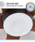 Geelife 42" 5PCS Solid Wood Blades Ceiling Fan with Lights Remote Control showing 15W LED light source with white cover.