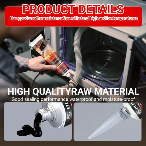 Application of Heat Resistant Silicone Sealant 2 Pack 50ml Each for Oven Doors and Glass Cooktops shown on an oven.
