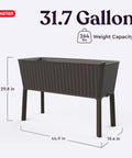 Front view of Splendor 31.7 Gallon Raised Garden Bed With Self Watering Planter Box And Drainage Plug in brown rattan pattern