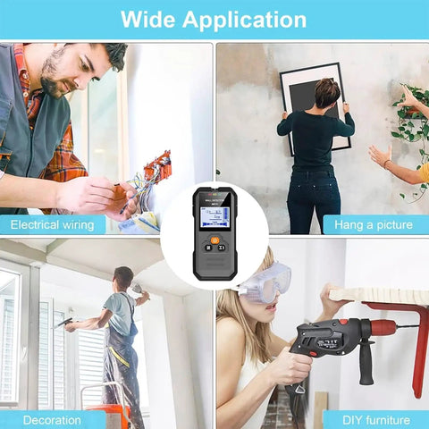 Wall Scanner And Stud Finder With Bright LCD Display For Quick Hit The Spot Accuracy Auto Calibration in use for home projects.