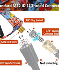 Pressure Washer Spray Gun With Foam Cannon Kit All In One For Car Wash 3000 PSI M22 Inlet Three Eighths Inch Quick Connect Swivel Handle