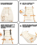 Assembly steps of Baby Swing For Indoor And Outdoor Use Grab And Go Portable Swing With Adjustable Tree Design shown in four images