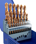 M35 Cobalt Drill Bit Set 25 Piece Pro Grade With Metric Sizes 1.0mm To 13.0mm HSS Cobalt Jobber Bits in metal index box