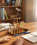 Visible Steam Engine Demonstrator Model With Metal Construction For Hands On Learning Toy Classroom And Home Projects That Really Shows How Thermal Engines Work For Student Experiments. Metal steam engine model on desk for classroom learning.