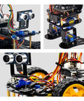 10 Pack SG90 9G Micro Servo Motors For RC Toys And Arduino Projects installed in robotic car with JR Futaba interface