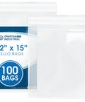12 By 15 Inch Self Sealing Cellophane Bags 100 Count Crystal Clear Poly Packaging For Clothes, Prints, Photos And Documents