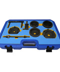 Transfer Case Bushing Removal And Installation Tool Kit For Bmw Awd Xdrive Vehicles packed in molded latch case with black adapters.