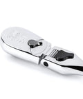 Close-up of One Half Inch Drive 84 Tooth Locking Flex Head Teardrop Ratchet, Enclosed Head with Bright Chrome Finish for tight spaces.