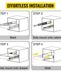 Effortless installation guide for Heavy Duty 22 Inch Drawer Slides 500 Lb Full Extension Side Mount Ball Bearing Rails With Dual Lock.
