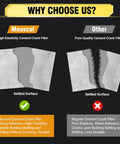 Comparison of high elasticity self-leveling concrete crack filler versus poor quality crack filler for outdoor use