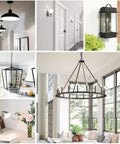 Collage of various indoor and outdoor lighting fixtures in modern settings.