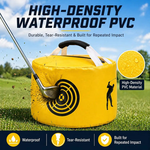 Golf Swing Training Hitting Bag Pro Power Smash Bag For Indoor Outdoor Practice Waterproof Durable Yellow Real Feel Swing Aid