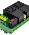Two Channel IoT Relay Outlet Module For Smart Home Projects With Built In 10 Amp Relays, AC 120V Control, DIN Rail Mount