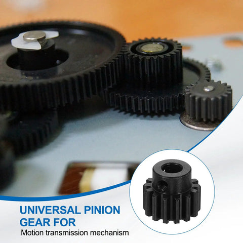 Mod 1.5 14T Pinion Gear 8mm Bore In 1045 Hardened Steel Black Surface on mechanical assembly