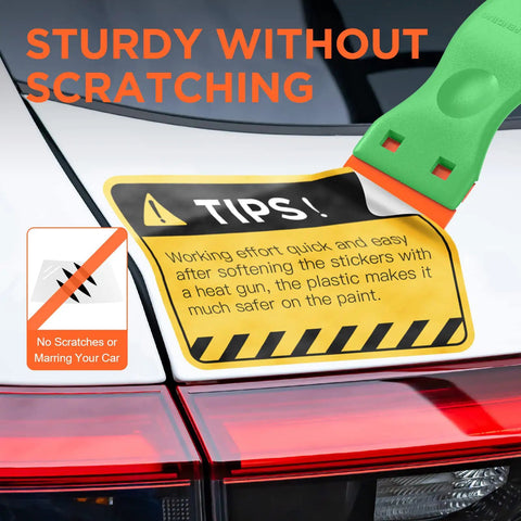 Plastic Razor Blade Scraper Tool Kit 2 Pack With 100 Replacement Blades No Scratch Safe Window Glass Vinyl Decal Removal