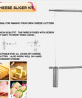 Solid Stainless Steel Cheese Slicer Kit With Grippy Handle And Hex Key Great For Whipping Up Knockout Gift Boards showing wire assembly.