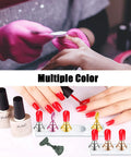 2 Sets Pink Nail Stands For Press On Nails Display With Magnetic Nail Holders, practice clips shown with red nails.