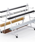 Beefy Mobile Conduit Cart for Lumber and Pipe Storage 1000 Lb Capacity Heavy Duty Alloy Steel Rack on 3 Inch Wheels