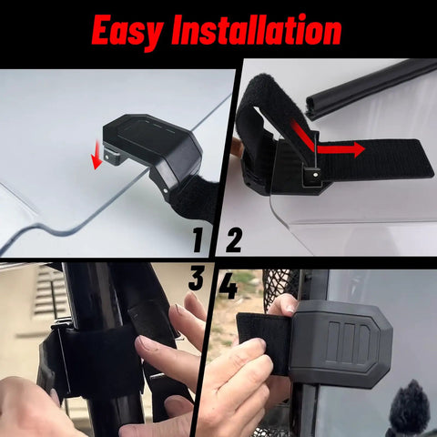 Adjustable Universal UTV Windshield Clamp Strap Kit With Anti Vibration Mounts For Polaris RZR Ranger Easy Install Steps