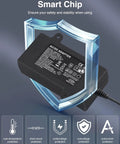 29V 2A Standing Desk Power Cord and 58W Switching Power Supply showing smart chip with protection features.