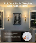 No Wiring Headaches Premium Gold Wall Sconces Set Of Two Battery Operated Cordless Light Fixtures With E26 Socket And Rechargeable Bulbs in modern room.