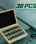 30 Piece Router Bit Set With A Quarter Inch Shank For Top Notch Pro Grade Precision Woodworking Carving And A Smooth Finish in open box