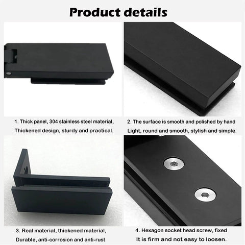Cabinet Hinges With Soft Close For Glass Doors, Slick 180 Degree Stainless Steel Shower Enclosure Clips, rectangular design details