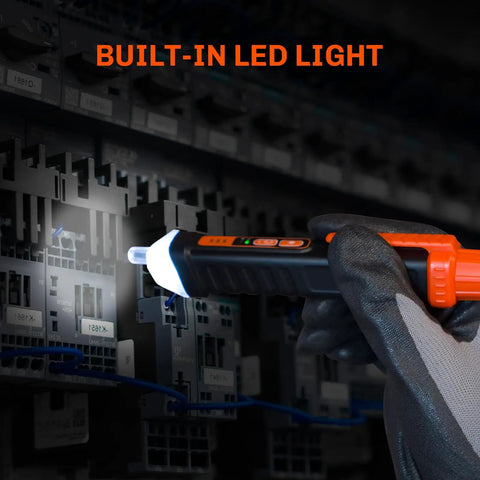 Non Contact Voltage Tester Pen With Dual Sensitivity 12-1000V and built-in LED light used to check electrical panel
