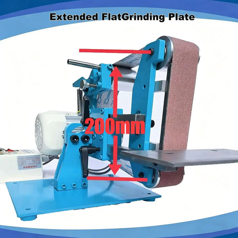 Heavy Duty Vertical And Horizontal Belt Sander With Brushless Motor, Tough As Nails Steel Frame For Wood And Metal Refinishing with 200mm extended flat grinding plate.