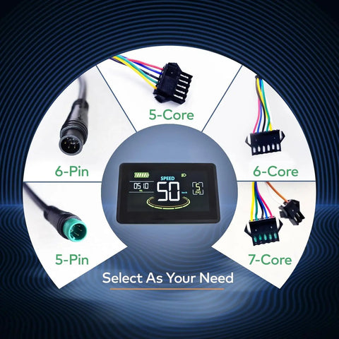 Ebike Display With UART No 2 Protocol For 24V To 60V Systems Colorful Cycling Computer With Charging Port For Mobile Devices LCD Display To Enrich Your Ride Ready Cycling Journey H6C 5 Pin