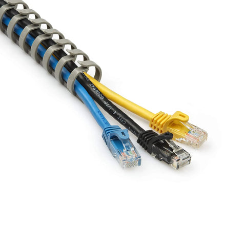 Flexible Cable Management Raceway Spine Vertebrae For Neat Cables, Three Quarters Inch Wide By One Half Inch High, 20 Inch Length