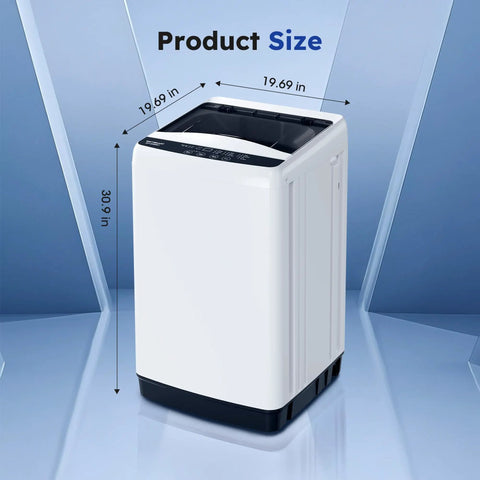 Compact Portable Washing Machine Offering Ten Automatic Wash Settings And 360 Splash Clean Power dimensions 19.69x19.69x30.9 in.