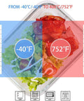 Temperature range from -40°F to 752°F of 18 Piece Glass Food Storage Set With Lids BPA Free And Leak Proof Nesting Glass Meal Prep Containers