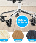 Heavy Duty 2.5 Inch Office Chair Casters With Brake Universal Fit Locking Wheels Includes Screwdriver Safe Roller Wheel Replacement For Hardwood Floors Mats Carpet And Tile Set Of 5 on chair base