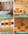 GU10 120V 25W Halogen Bulbs For Wax Warmer Scent Melt Candle Warmer in various lighting fixtures: recessed, track, accent, candle warmer.