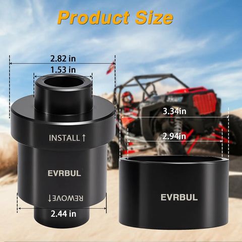 Premium High Carbon Steel Durable Wheel Bearing Install And Removal Press Tool Kit For RZR 570 900 1000 with size dimensions