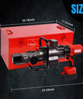 Portable Cordless Electric Rebar Cutter And Bender, Hydraulic Handheld Cutting Tool With Li-Ion Battery dimensions with red tool case.