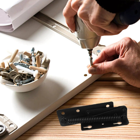 Installing spring loaded cabinet door hinges pair for folding beds and sofas beefy steel construction black finish heavy duty.